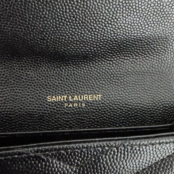 SAINT LAURENT CASSANDRE MATELASSE Small Black Envelope Wallet - Picture 11 of 16